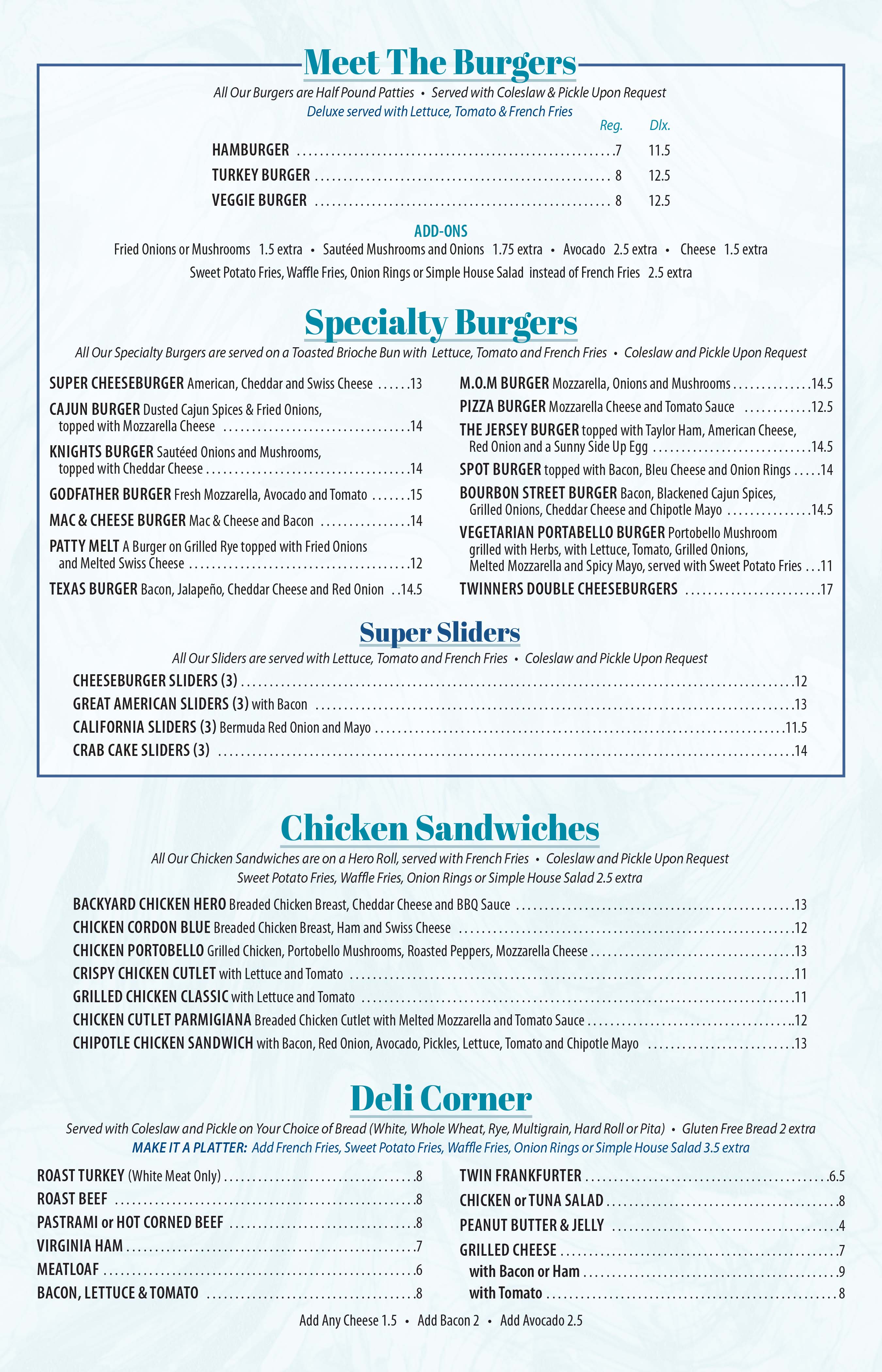 Burgers - Sliders - Sandwiches and More